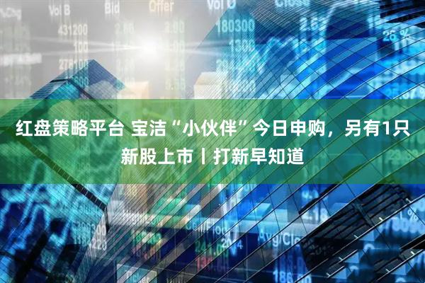 红盘策略平台 宝洁“小伙伴”今日申购，另有1只新股上市丨打新早知道